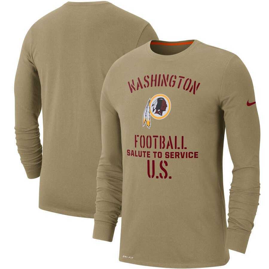Men's Washington Redskins Nike Tan 2019 Salute to Service Sideline Performance Long Sleeve Shirt,We sell and wholesale Men's Washington Redskins Nike Tan 2019 Salute to Service Sideline Performance Long Sleeve Shirt on line form chian!